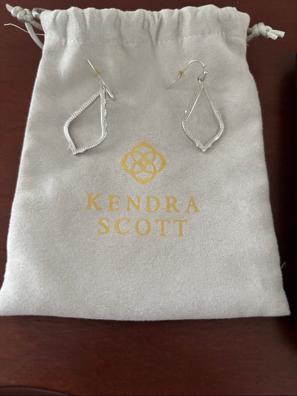 Kendra Scott Silver Open Textured Drop Earrings - Picture 4 of 6